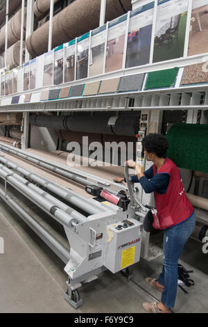 Acquisto di un tappeto in Lowe's negozio Brooklyn NYC Foto Stock