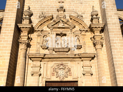 Dettagli in muratura della chiesa cattedrale di Jerez de la Frontera, la provincia di Cadiz Cadice, Spagna Foto Stock