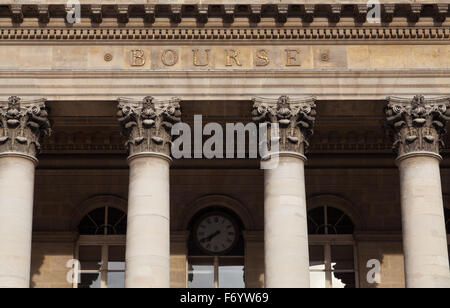 Palais Brongniart, Place de la Bourse, Parigi, Francia. Foto Stock