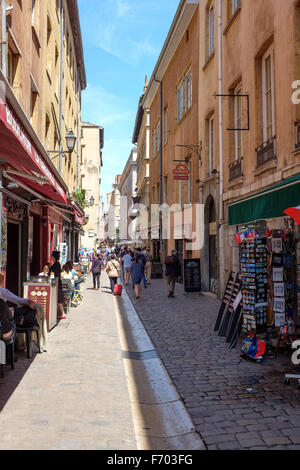 Street nella Vieux Lyon, Francia Foto Stock