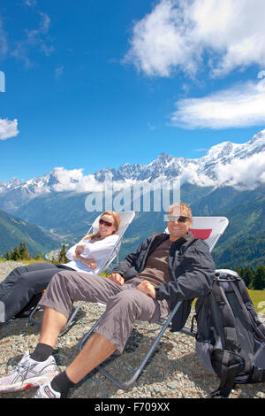 Maschio di mountain bike francese di Chamonix Foto Stock