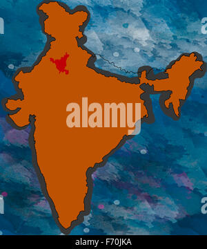 Illustrazione, Andhra Pradesh ubicazione sulla mappa, India, Asia Foto Stock