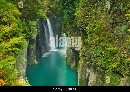 Il Takachiho Gorge (Takachiho-kyo, 高千穂峡) sull'isola di Kyushu in Giappone. Foto Stock