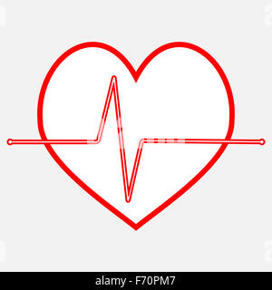 Impulso icona heartbeat di linea. Analisi battito medica, frequenza e cardiologia. Vector art design insolito astratta fashion illustrat Foto Stock