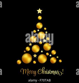 Albero di natale. Il messaggio di saluto del vettore Illustrazione Vettoriale