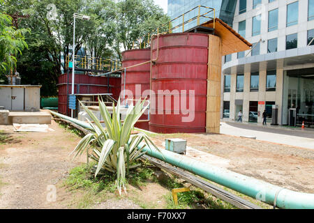 Impianto di trattamento dei liquami, sikandarabad, Hyderabad, Andhra Pradesh, India, Asia Foto Stock