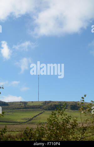 Nord Hessary stazione Tor antenna di telecomunicazioni torre a Princetown su Dartmoor nel Devon, Inghilterra Foto Stock