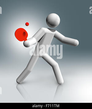 Tridimensionali di ping-pong simbolo, giochi olimpici Foto Stock