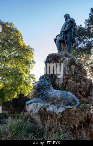 Venezia, Castello. Il monumento in bronzo a Giuseppe Garibaldi nel Viale Garibaldi dei giardini pubblici Foto Stock