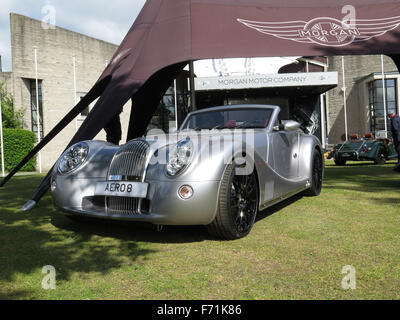 Morgan display auto al MOG 15 mostrante un Aero 8 auto sportiva Foto Stock