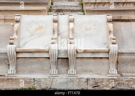 Royal box usate nel 1896, Stadio Panateneico, originale il giorno moderno stadio olimpico di Atene, Grecia Foto Stock