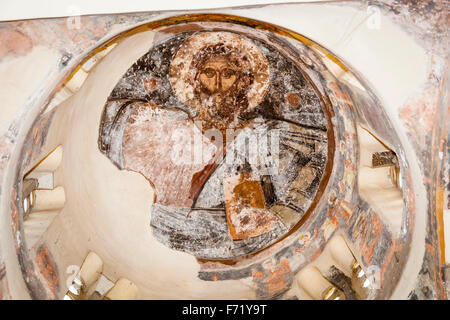 Soffitto dipinto di Cristo, la Chiesa dei Santi Apostoli, (Santi Apostoli di Solaki), Antica Agorà di Atene, Atene, Grecia Foto Stock