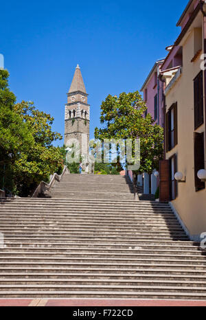 Torre di antico monastero San Barnardin, Portorose, Slovenia Foto Stock