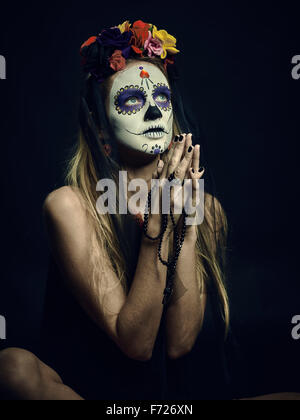 La Muerte. Messicana Classica giorno della morte di specchio Foto Stock