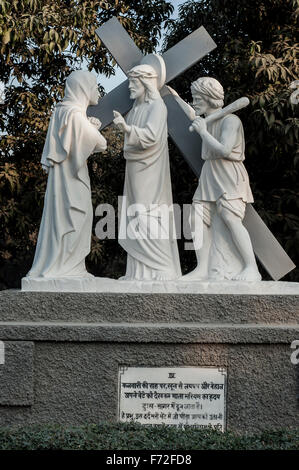 Statue basilica di Nostra Signora delle Grazie di meerut sardhana, Uttar Pradesh, India, Asia Foto Stock