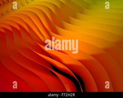 Sventolare i colori di sfondo a colori 3D render illustrazione concetto astratto onda gradiente arcobaleno forma geometrica dello sfondo del desktop Foto Stock