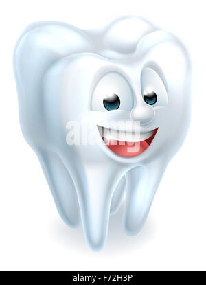 Una illustrazione di un dente mascotte dentale carattere Foto Stock