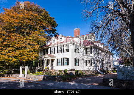 Xviii secolo coloniale placcati in legno case Newport, Rhode Island, U.S.A. Foto Stock