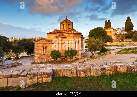 Chiesa greca nel sito dell'Antica Agorà di Atene, Grecia Foto Stock