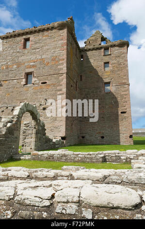Le rovine del castello di Noltland sull isola di Westray - Orkney Islands, Scozia. Foto Stock