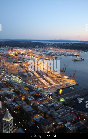 Seattle Downtown dal centro di Columbia, Seattle, nello stato di Washington, USA Foto Stock
