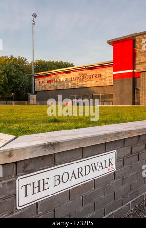 Broashurst Park. Il nuovo terreno per il club calcistico FC Regno di Manchester, in Moston, Manchester, Inghilterra. Foto Stock