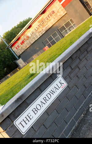 Broashurst Park. Il nuovo terreno per il club calcistico FC Regno di Manchester, in Moston, Manchester, Inghilterra. Foto Stock