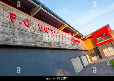 Broashurst Park. Il nuovo terreno per il club calcistico FC Regno di Manchester, in Moston, Manchester, Inghilterra. Foto Stock