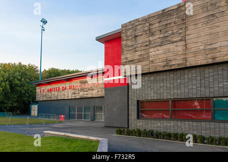 Broashurst Park. Il nuovo terreno per il club calcistico FC Regno di Manchester, in Moston, Manchester, Inghilterra. Foto Stock