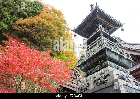 I colori autunnali,Oyama-dera temple,Mt Oyama,Isehara city, nella prefettura di Kanagawa, Giappone Foto Stock