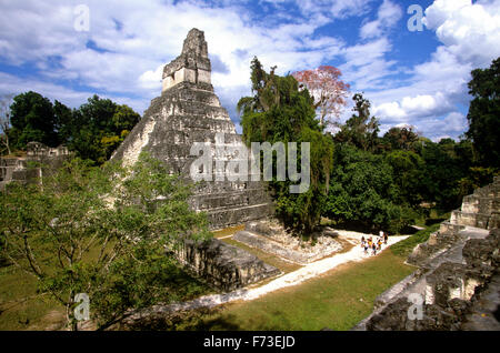 Tempio che io (o tempio della grande Jaguar) al Parco Nazionale di Tikal, Guatemala. Foto Stock