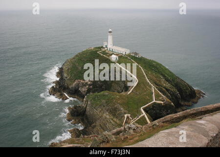 Sud pila faro, Holyhead, Anglesey Foto Stock