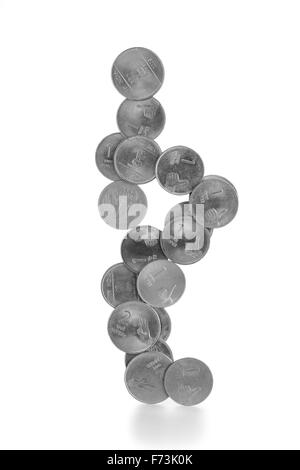 metallo uno rupie monete Foto Stock