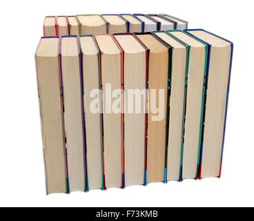 Libri isolati su sfondo bianco Foto Stock