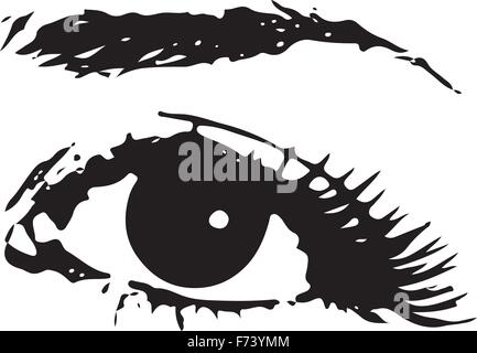 Femmina umana occhio con sopracciglio come vettore. Il design icona su sfondo bianco, illustrazione vettoriale Illustrazione Vettoriale