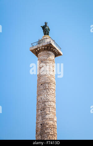 Colonna di Marco Aurelio, uno della guerra i monumenti della Roma antica, Italia Foto Stock