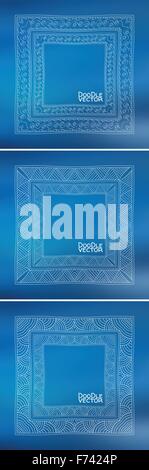 Disegnata a mano Doodle telai di confine Illustrazione Vettoriale