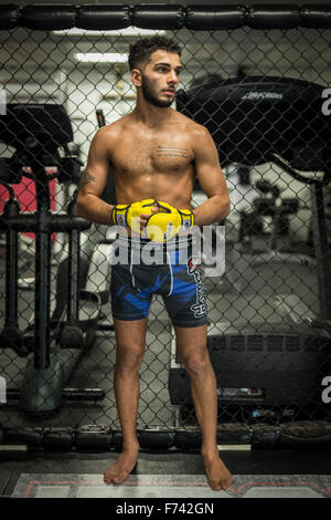 MMA fighter training. Foto Stock