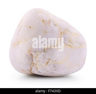 Pietra Bianca isolata su uno sfondo bianco. Tracciato di ritaglio Foto Stock