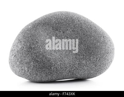 Grigio pietra isolato su uno sfondo bianco. Tracciato di ritaglio Foto Stock