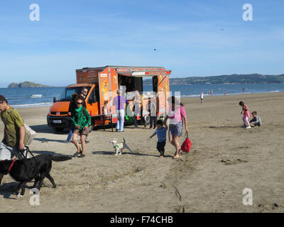 Il fast food carro su Portmarnock Beach, Irlanda Foto Stock