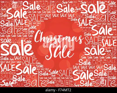 Vendita di Natale parola Sfondo nuvola, concetto di business Illustrazione Vettoriale
