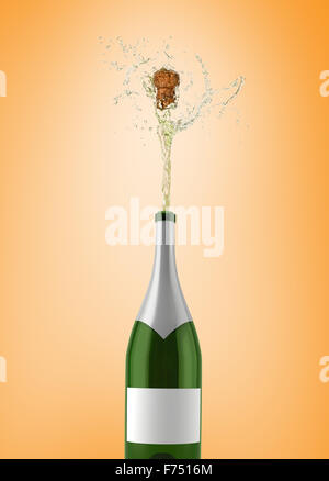 Immagine composita di champagne popping Foto Stock