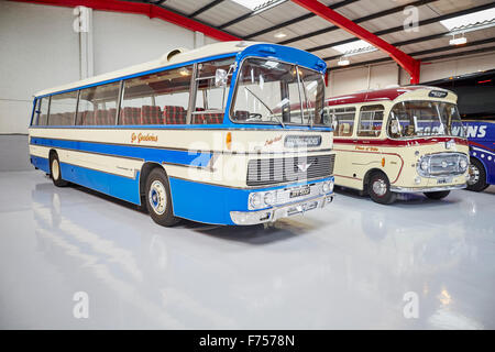 Manchester azienda di pullman andare Goodwins di Eccles allenatori memorizzato nel capannone vetrina vintage bus Bus spento double decker singolo Foto Stock