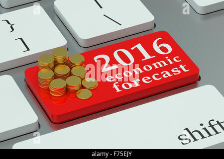 2016 Previsioni economiche concetto sulla tastiera Foto Stock