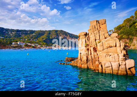 Aigua Blava spiaggia Cala in Begur di Girona in Catalogna Spagna Foto Stock