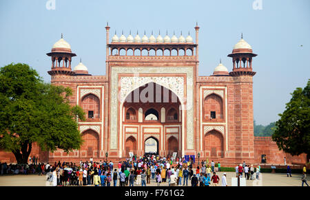 Sud grand cancello di ingresso del Taj Mahal,l'India Foto Stock