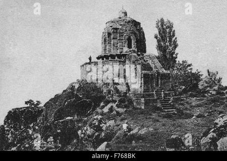 Foto d'epoca di Shankaracharya tempio, Srinagar, Jammu e Kashmir India Foto Stock