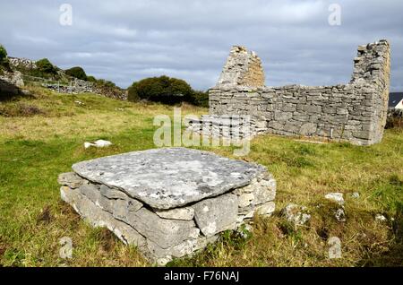 Il XI secolo Cappella di St Gobnat Inis Oirr Isole Aran Irlanda Foto Stock