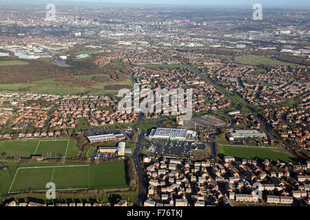 Vista aerea del supermercato Asda superstore a Middleton vicino a Leeds, Regno Unito Foto Stock